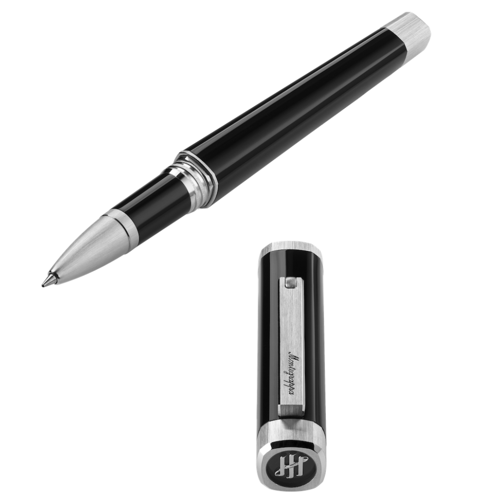 Ручка-роллер Montegrappa Quattro с IP-покрытием и покрытием черной смолой